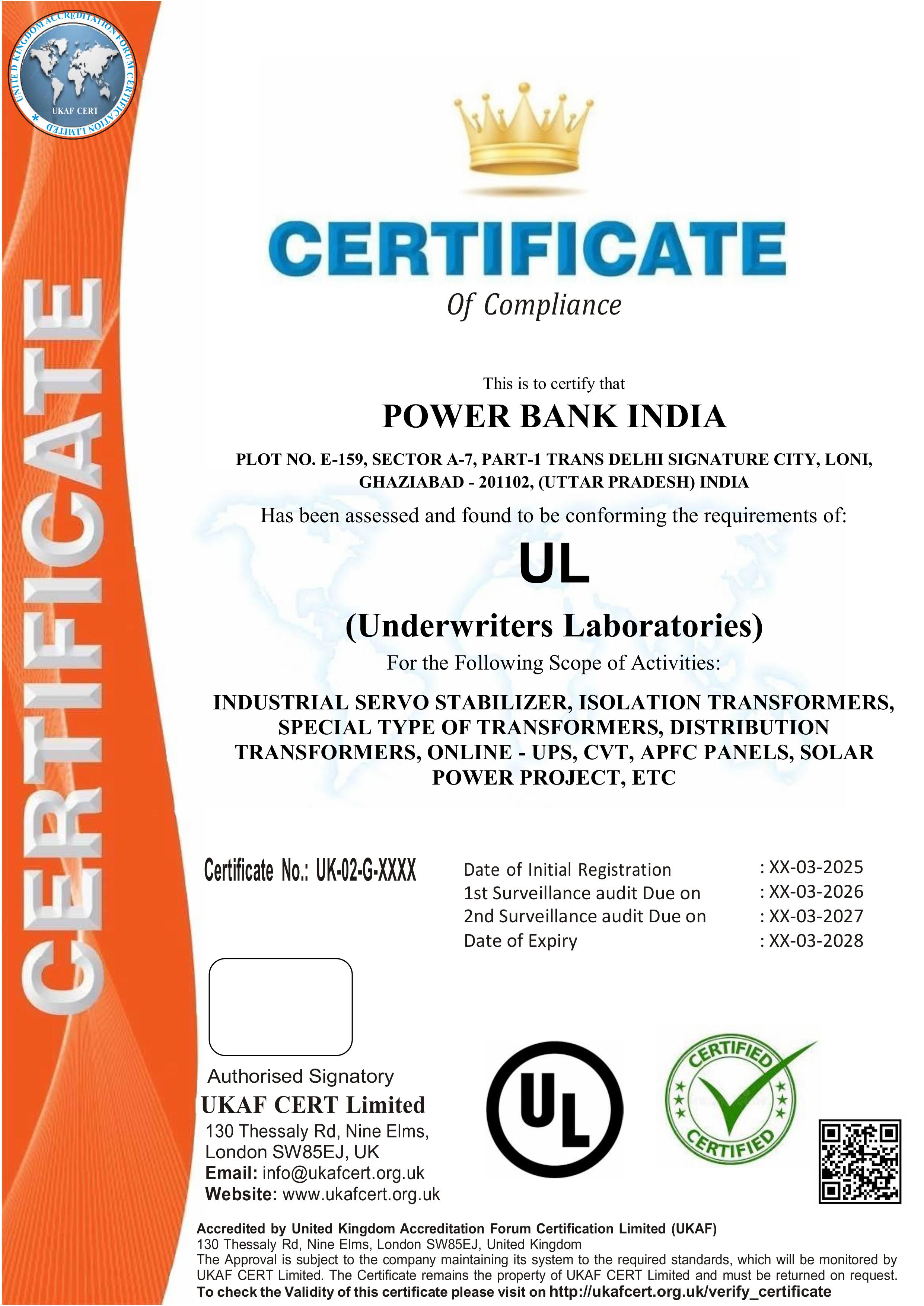 ul certificate